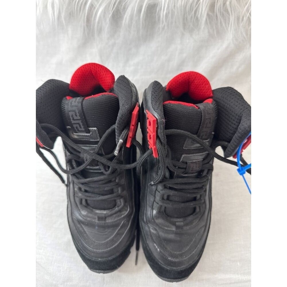 Versace Black & Red Hiking Sneakers With Vibram Soles & COA